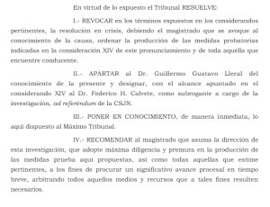 Extracto del fallo de la Cámara Federal de Comodoro Rivadavia conocido este viernes