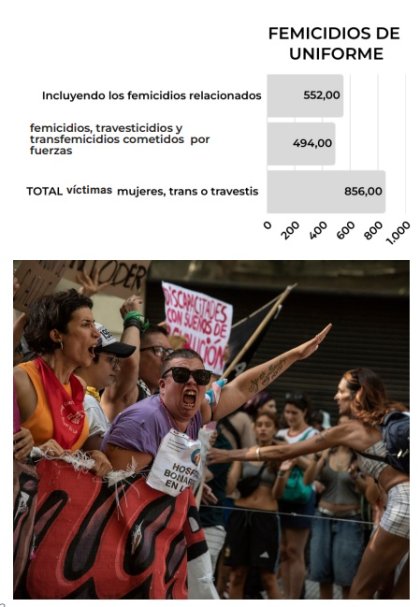 Famicidios y transfemicidios cometidos por uniformados | Infografía y foto Correpi